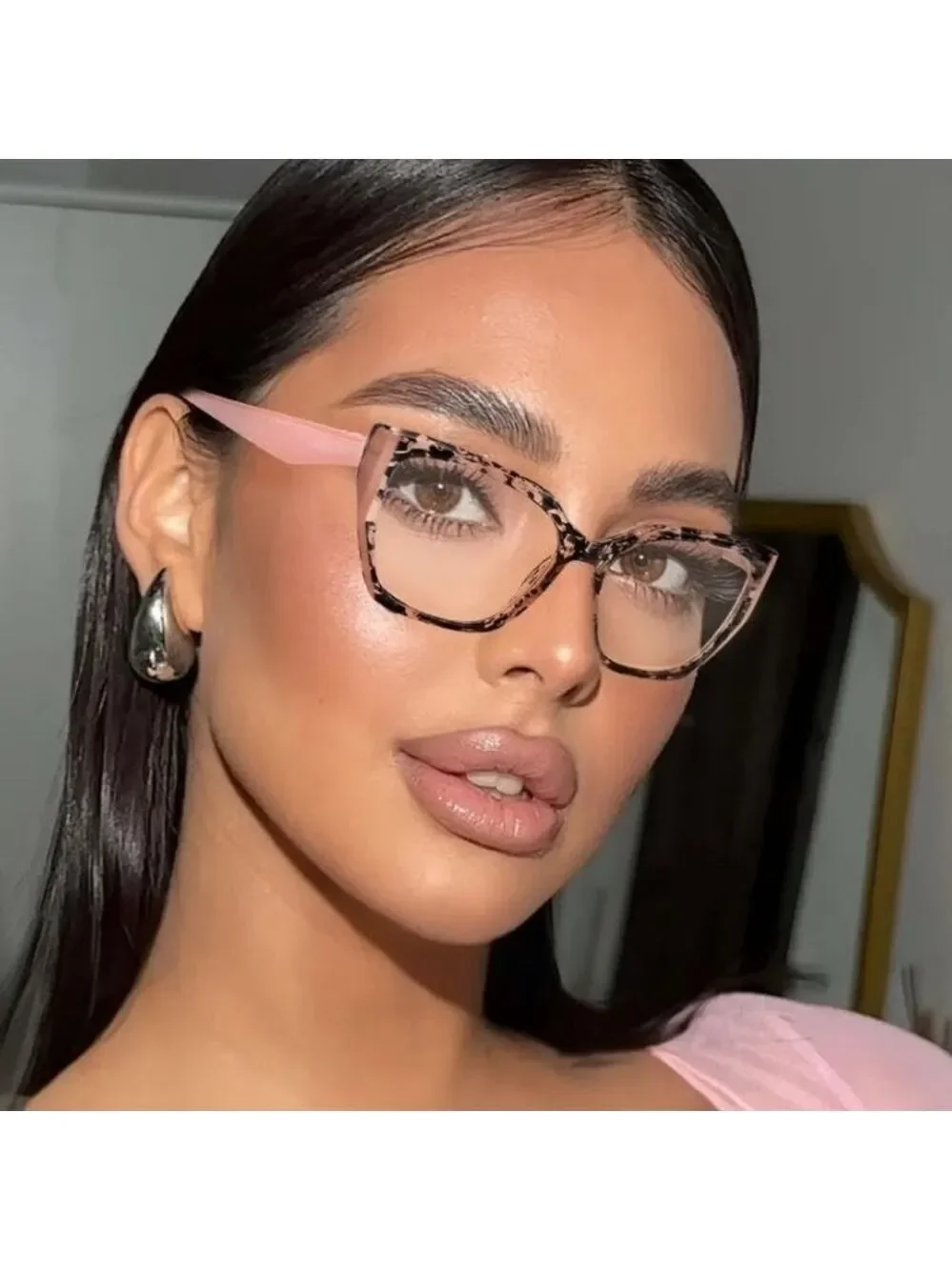 +4.00 Stylish Blush Pink with Tortoiseshell Accent Reading Glasses